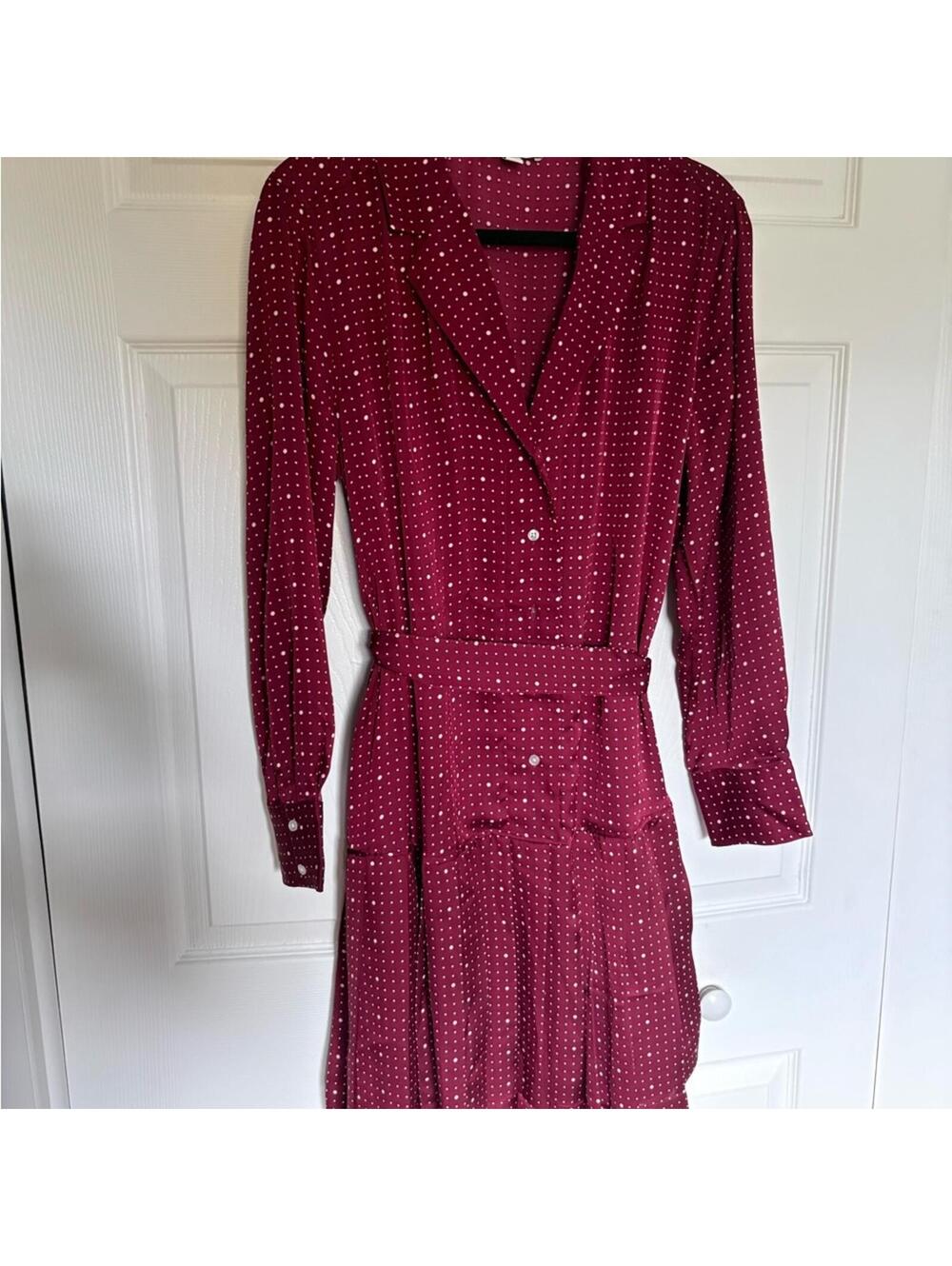 Chic Long Sleeve Burgundy Dress